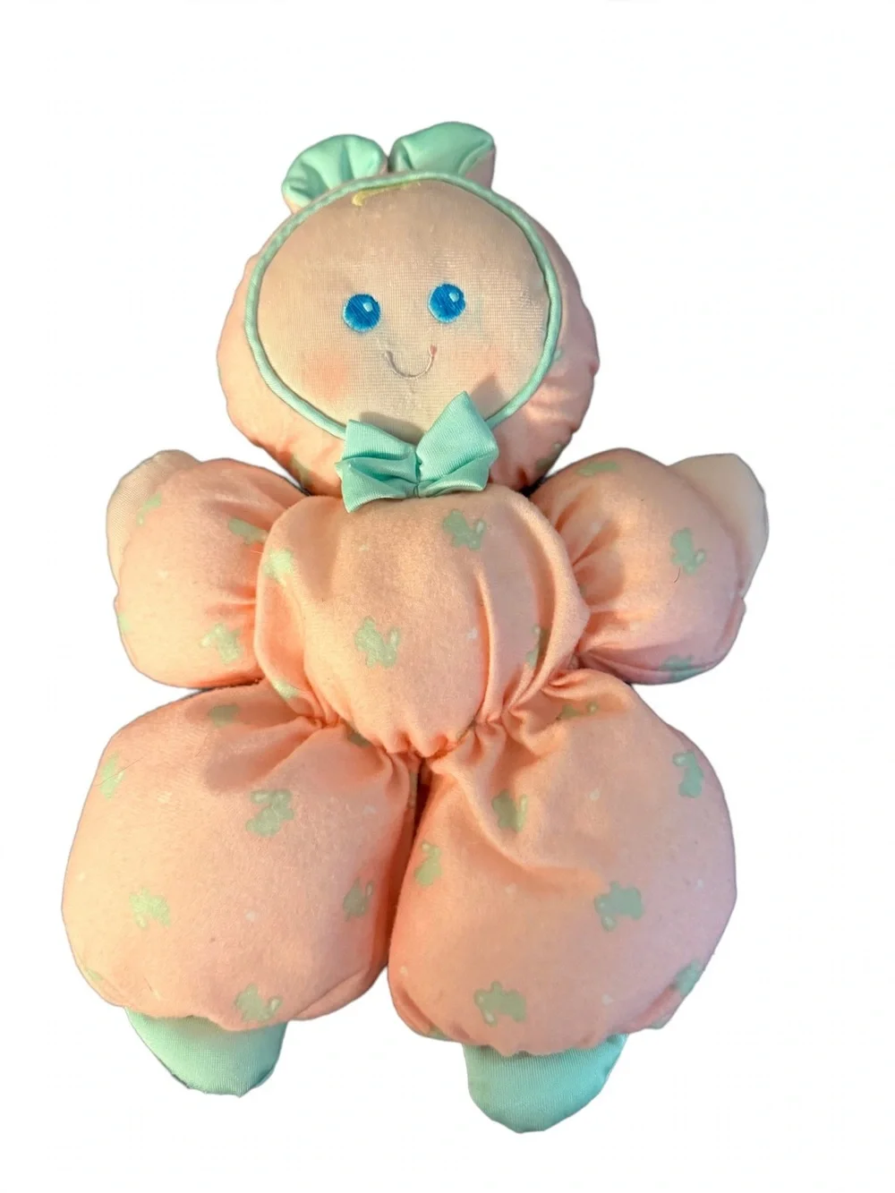 Fisher-Price Peach Plush Bunny with Mint Accents